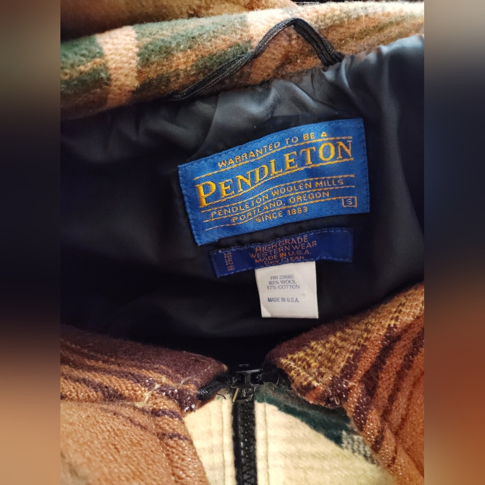 Pendleton Wool Zip Up Jacket Vintage - image 4